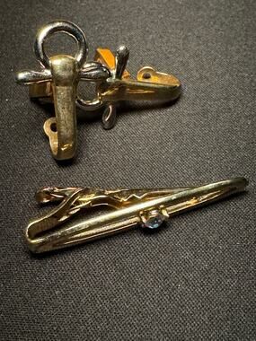 Vintage Swank Tie Bar and Anchor Cuff Links